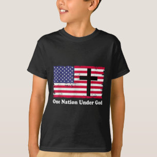Eine Nation unter Gott Flagge 4. Juli Patriotisch T-Shirt