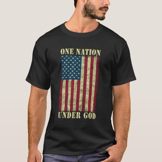Eine Nation unter Gott Geschenk 4. Juli Design USA T-Shirt (Vorderseite)