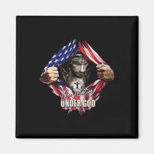 Eine Nation unter Gott Jesus Art uns Flagge Christ Magnet