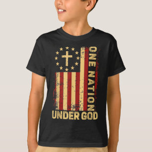 Eine Nation unter Gott Jesus Christliches Kreuz Am T-Shirt