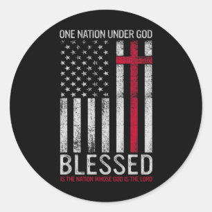 Eine Nation unter Gott Jesus segnete die amerikani Runder Aufkleber