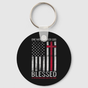 Eine Nation unter Gott Jesus segnete die amerikani Schlüsselanhänger