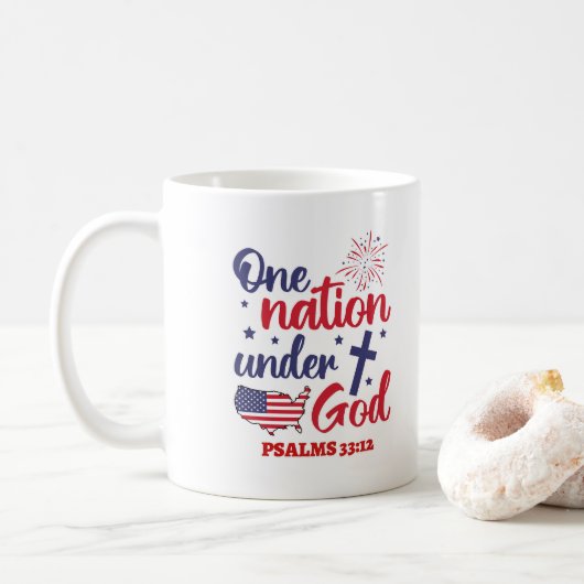 Eine Nation unter Gott Kaffeetasse (Mit Donut)