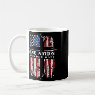 Eine Nation unter Gott Kreuz USA-Flagge 4. Juli Pa Kaffeetasse