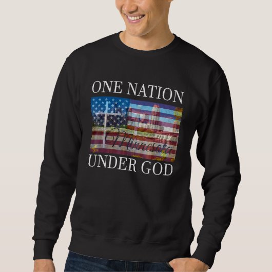 Eine Nation unter Gott Minnesota Minnesota Amerika Sweatshirt (Vorderseite)