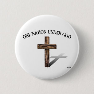 Eine Nation unter Gott mit robustem Kreuz Button