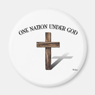 Eine Nation unter Gott mit robustem Kreuz Magnet