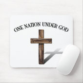 Eine Nation unter Gott mit robustem Kreuz Mousepad (Mit Mouse)