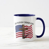 Eine Nation unter Gott mit robustem Kreuz und US-F