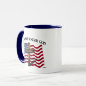 Eine Nation unter Gott mit robustem Kreuz und US-F Tasse (Vorderseite Links)