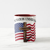Eine Nation unter Gott mit robustem Kreuz und US-F