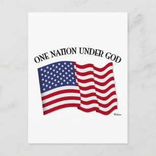 Eine Nation unter Gott mit US-Flagge Postkarte