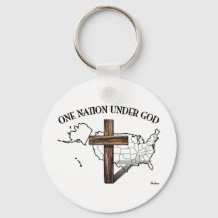 Eine Nation unter Gott mit US-Gliederung Schlüsselanhänger