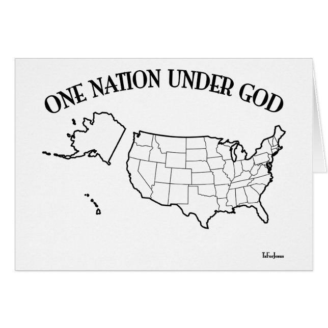 Eine Nation unter Gott mit US-Kontur (Vorderseite (Horizontal))