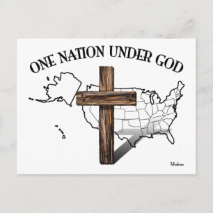 Eine Nation unter Gott mit US-Kontur Postkarte