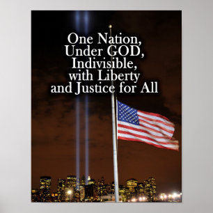 Eine Nation unter Gott Patriot Tag 9/11 Patriotic Poster
