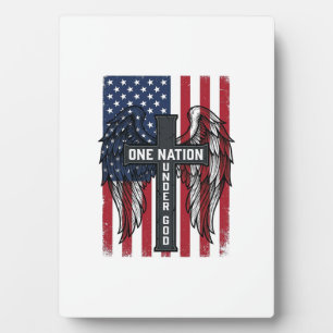Eine Nation unter Gott Patrioten-Kreuz-Flügel-Shir Fotoplatte
