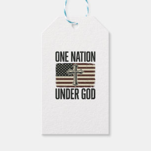 Eine Nation unter Gott patriotisches Kreuz Geschenkanhänger