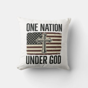 Eine Nation unter Gott patriotisches Kreuz Kissen