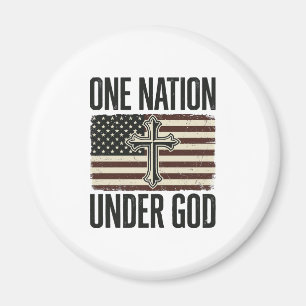 Eine Nation unter Gott patriotisches Kreuz Magnet