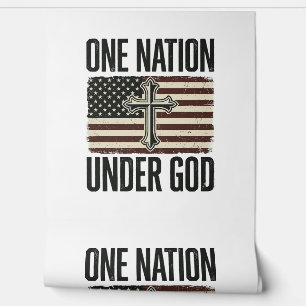 Eine Nation unter Gott patriotisches Kreuz Tapete