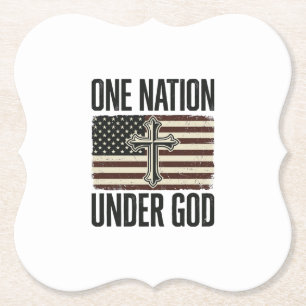 Eine Nation unter Gott patriotisches Kreuz Untersetzer