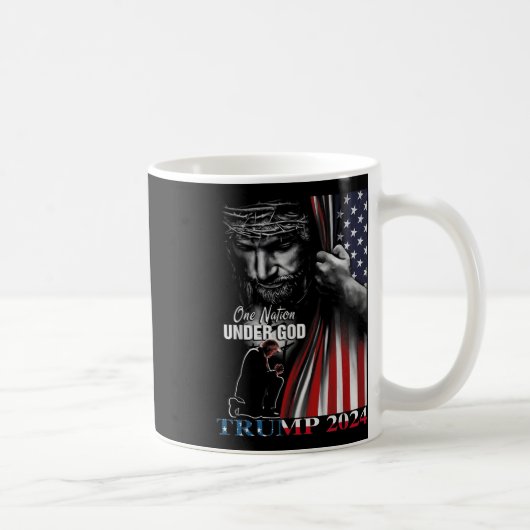 Eine Nation unter Gott Trump 2024 Gottes amerikani Kaffeetasse (Rechts)