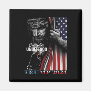 Eine Nation unter Gott Trump 2024 Gottes amerikani Magnet