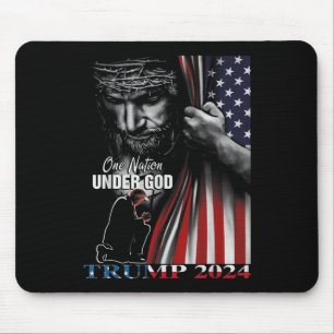 Eine Nation unter Gott Trump 2024 Gottes amerikani Mousepad