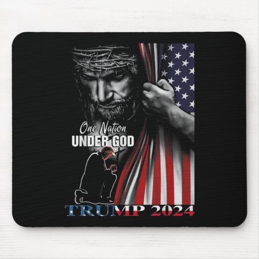 Eine Nation unter Gott Trump 2024 Gottes amerikani Mousepad (Vorne)