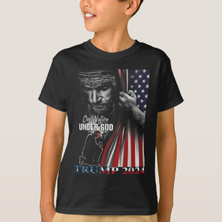 Eine Nation unter Gott Trump 2024 Gottes amerikani T-Shirt