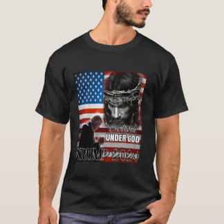 Eine Nation unter Gott Trump 2024 Gottes amerikani T-Shirt