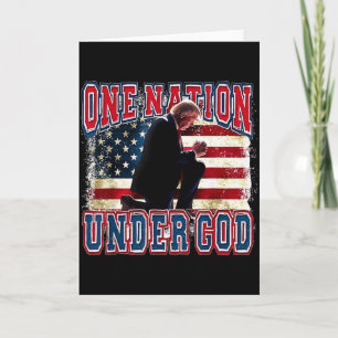 Eine Nation unter Gott Trump bete Jesus USA-Flagge Karte