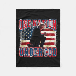 Eine Nation unter Gott Trump betet Jesus USA-Flagg Fleecedecke