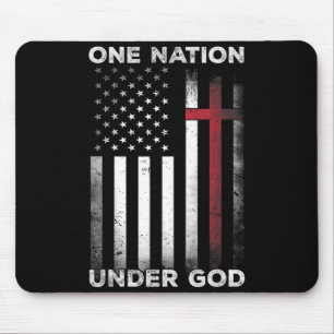 Eine Nation unter Gott US-Flagge 4. Juli Patriotis Mousepad