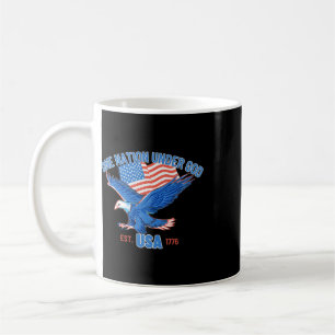 Eine Nation unter Gott USA-Flagge 4. Juli EST 1776 Kaffeetasse
