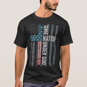 Eine Nation unter Gott - USA Kreuzflagge Christlic T-Shirt