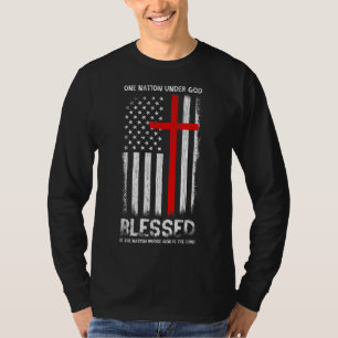 Eine Nation unter Gott USA Patriot Veteran Chrisia T-Shirt