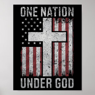 Eine Nation unter Gott Vintage Patriotisch zum 4. Poster