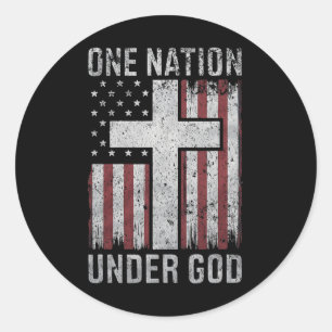 Eine Nation unter Gott Vintage Patriotisch zum 4. Runder Aufkleber