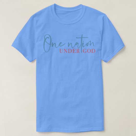 Eine Nation unter Gottes amerikanischem Kreuz T-Shirt (Design vorne)