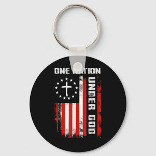 Eine Nation unter Gottes amerikanischer Flagge Kre Schlüsselanhänger