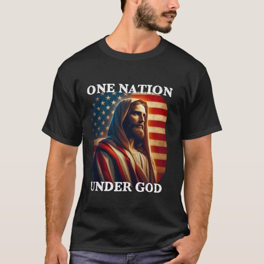 Eine Nation unter Gottes amerikanischer Flagge und T-Shirt (Vorderseite)