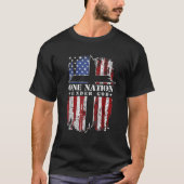 Eine Nation unter Gottes Cross USA Flag 4. Juli Pa T-Shirt (Vorderseite)