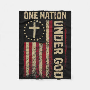 Eine Nation unter Gottes Flag 4. Juli Patriotic Ch Fleecedecke