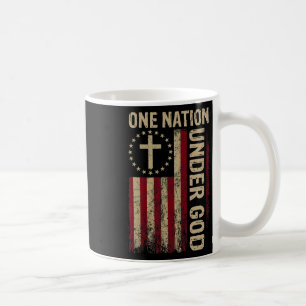 Eine Nation unter Gottes Flag 4. Juli Patriotic Ch Kaffeetasse