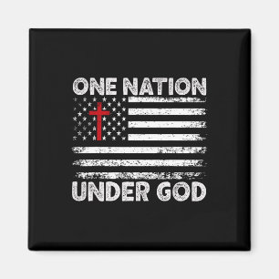 Eine Nation unter Gottes Flag 4. Juli Patriotic Ch Magnet