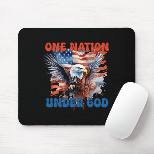Eine Nation unter Gottes Flag 4. Juli Patriotic Ch Mousepad (Mit Mouse)