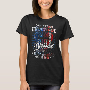 Eine Nation unter Gottes Flag 4. Juli Patriotic Ch T-Shirt