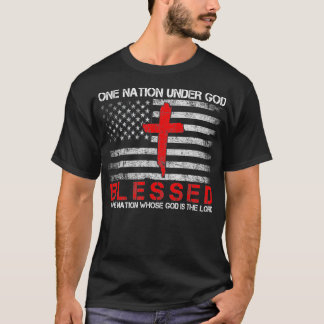 Eine Nation unter Gottes gesegnetes Patriotisches  T-Shirt